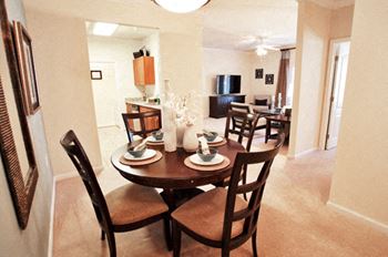 Separate dining area in select homes